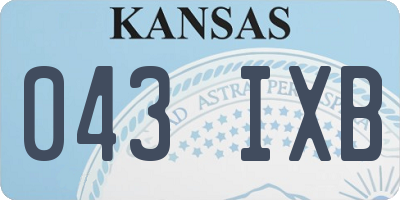 KS license plate 043IXB