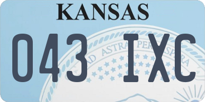 KS license plate 043IXC