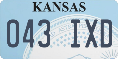 KS license plate 043IXD