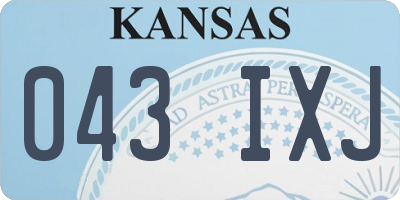 KS license plate 043IXJ
