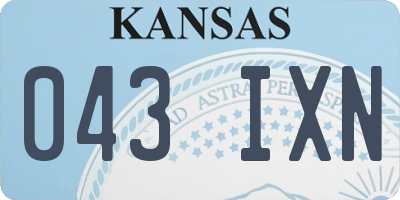 KS license plate 043IXN