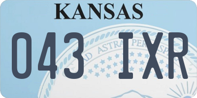 KS license plate 043IXR