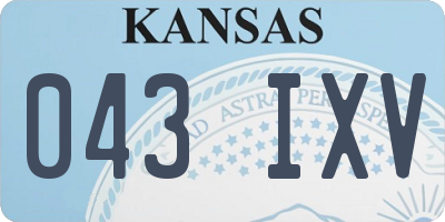KS license plate 043IXV
