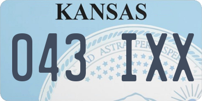KS license plate 043IXX
