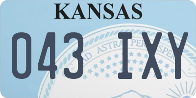 KS license plate 043IXY