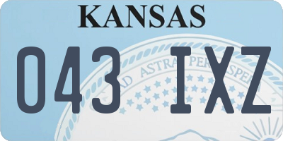 KS license plate 043IXZ