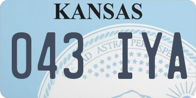 KS license plate 043IYA