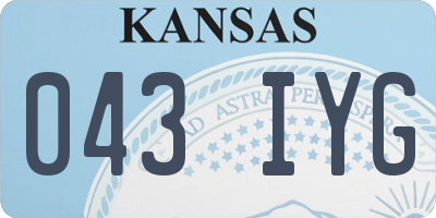 KS license plate 043IYG