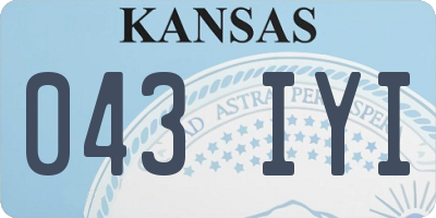 KS license plate 043IYI