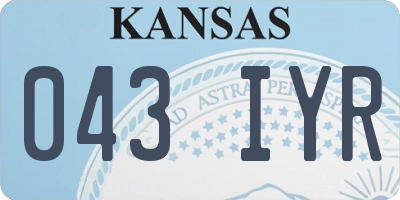 KS license plate 043IYR