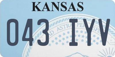 KS license plate 043IYV