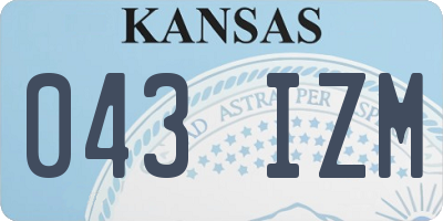 KS license plate 043IZM