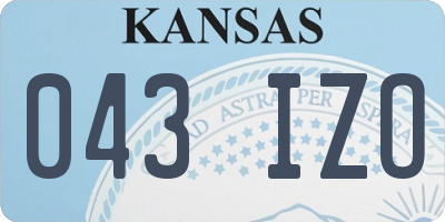 KS license plate 043IZO