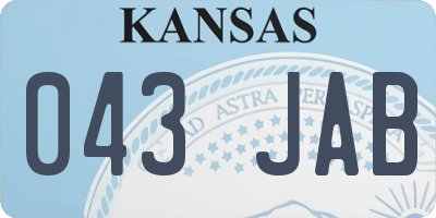 KS license plate 043JAB