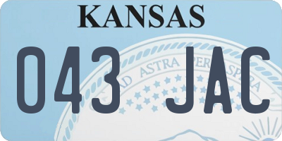 KS license plate 043JAC