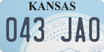 KS license plate 043JAO