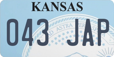 KS license plate 043JAP