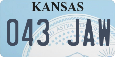 KS license plate 043JAW