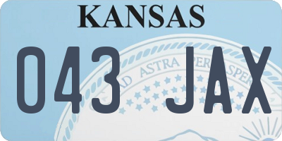 KS license plate 043JAX