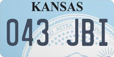 KS license plate 043JBI