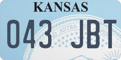 KS license plate 043JBT