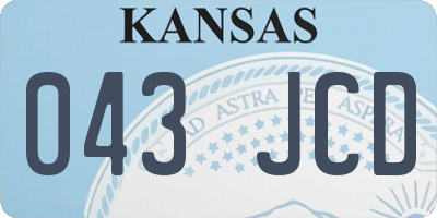 KS license plate 043JCD