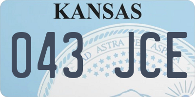 KS license plate 043JCE
