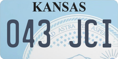 KS license plate 043JCI