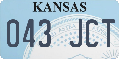 KS license plate 043JCT
