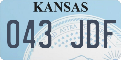 KS license plate 043JDF