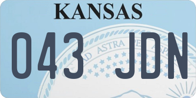 KS license plate 043JDN