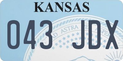 KS license plate 043JDX