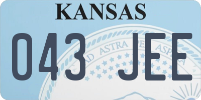 KS license plate 043JEE