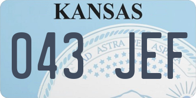 KS license plate 043JEF