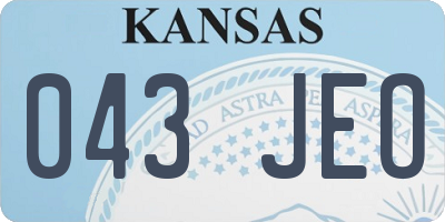 KS license plate 043JEO