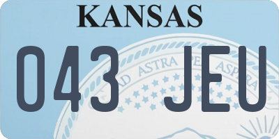 KS license plate 043JEU