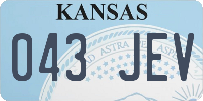 KS license plate 043JEV