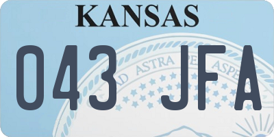 KS license plate 043JFA