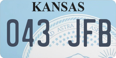 KS license plate 043JFB