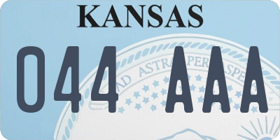 KS license plate 044AAA