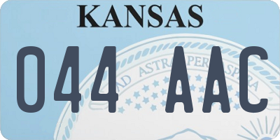 KS license plate 044AAC