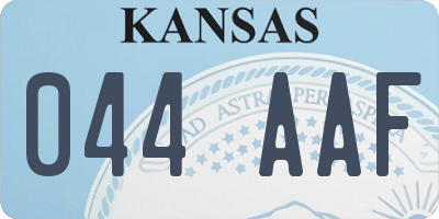 KS license plate 044AAF