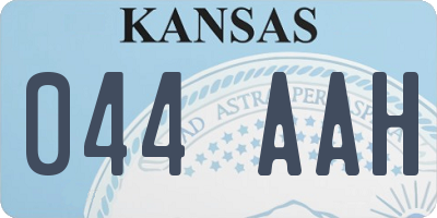 KS license plate 044AAH