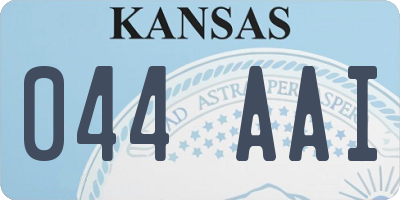 KS license plate 044AAI