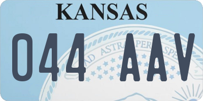 KS license plate 044AAV