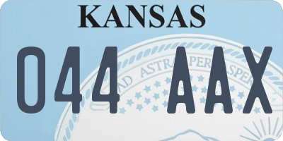 KS license plate 044AAX