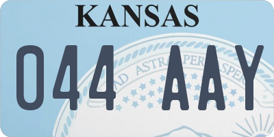KS license plate 044AAY
