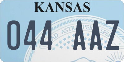 KS license plate 044AAZ