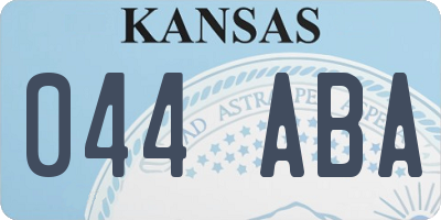 KS license plate 044ABA