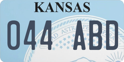 KS license plate 044ABD